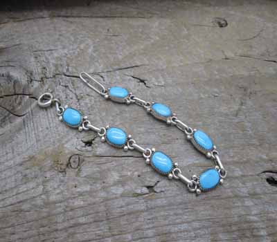 Native American Link Bracelet Turquoise A